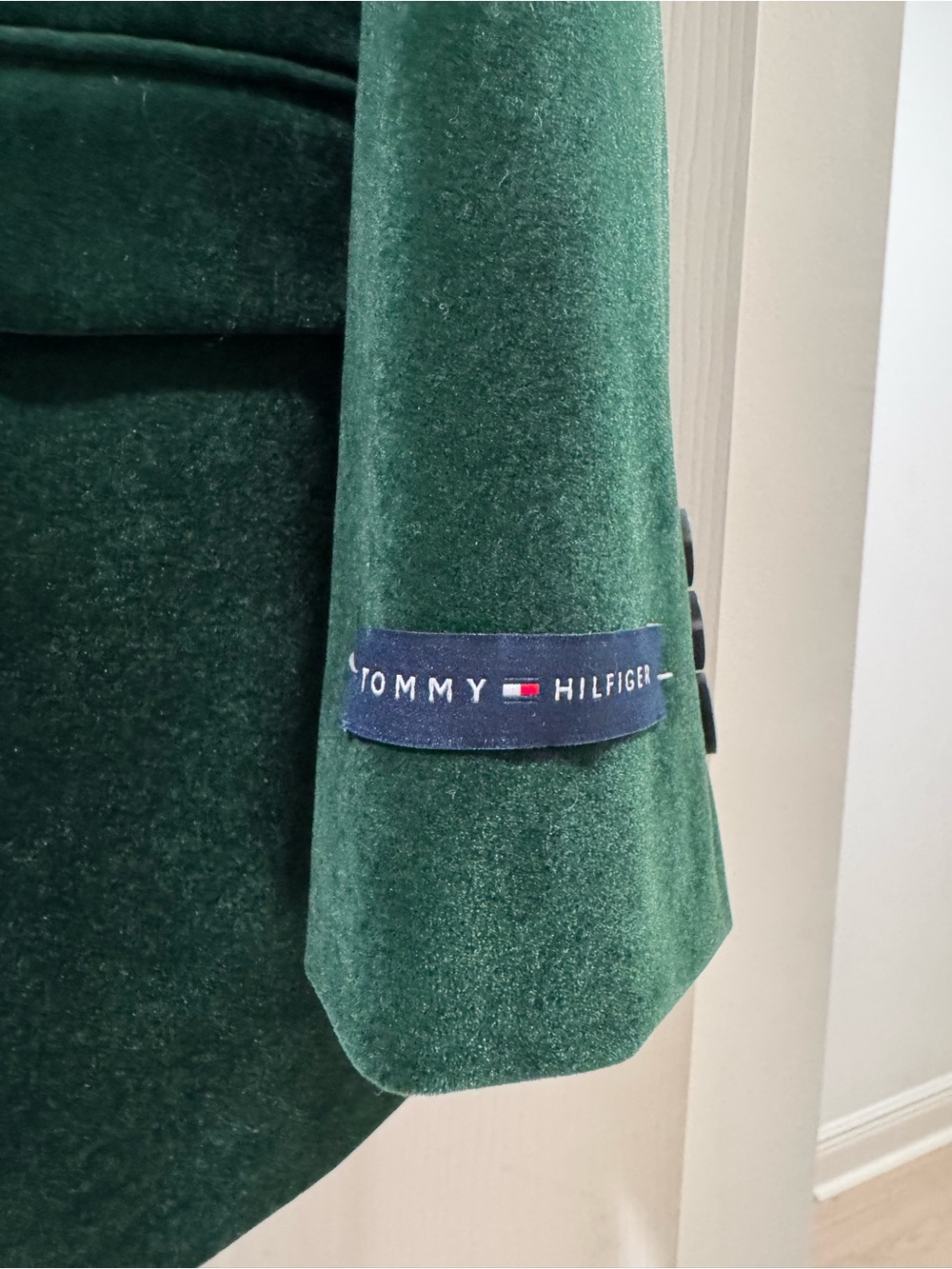NEVER WORN Tommy Hilfiger Dark Green Velvet Sport Coat Blazer - Boys (Size 14) - Picture 3 of 8